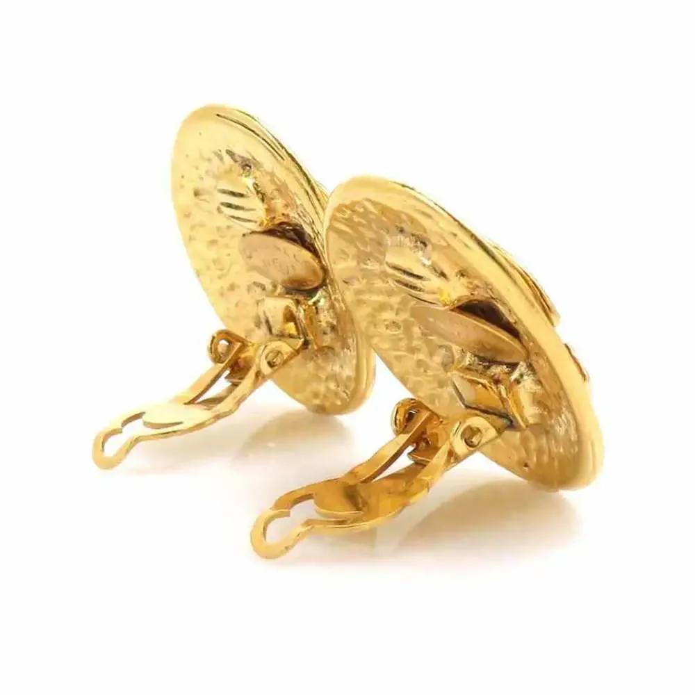 Chanel Cc Logo Clip-On Earrings Gold- #266344C63B